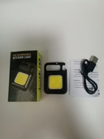Lampu gantungan kunci LED Mini COB portabel isi ulang USB