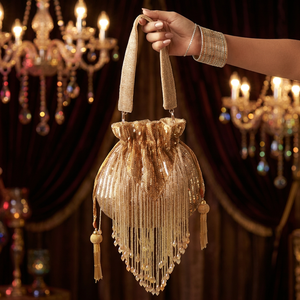 Sac de soirée de luxe orné de perles, avec les meilleurs prix, sac à bandoulière fait main pour les événements festifs et les mariages - Product Image 2