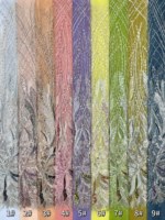 Tissu en tulle brodé de perles en forme de feuilles de vigne 3D, matériau en maille pour robe de soirée, collection 2026