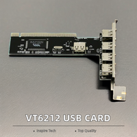 Carte contrôleur PCI USB 2.0 avec (4 + 1)Port Desktop VT6212 Chipset Cable In-Stock Computer Accessories