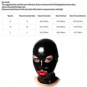 Masque en <span class=keywords><strong>Latex</strong></span> fétiche 100% capuches en caoutchouc en <span class=keywords><strong>Latex</strong></span> naturel bouche ouverte yeux Sexy couvre-chef à la main femmes Halloween Cosplay Costumes - Product Image 6