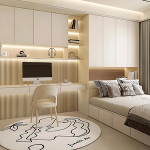 Design di Mobili in Legno per Cameretta <span class=keywords><strong>da</strong></span> Bambini con Letto, Scrivania, Libreria e Armadio Adatti alla Stanza dei Bambini - Product Image 1
