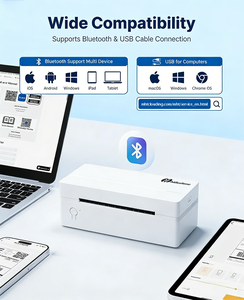 เครื่องพิมพ์ฉลากความร้อน MHT-L1091 ขนาด 4x6 นิ้ว ความกว้าง 110 มม. เชื่อมต่อ USB และบลูทูธ สำหรับพิมพ์บาร์โค้ด - Product Image 2