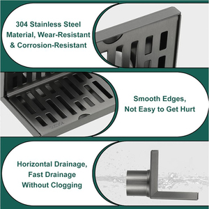 Siphon <span class=keywords><strong>de</strong></span> sol <span class=keywords><strong>d</strong></span>'<span class=keywords><strong>angle</strong></span> moderne en acier inoxydable <span class=keywords><strong>de</strong></span> 12 cm en forme <span class=keywords><strong>de</strong></span> L anti-refoulement pour salle <span class=keywords><strong>de</strong></span> bain, balcon, extérieur, <span class=keywords><strong>baignoire</strong></span> - Product Image 4