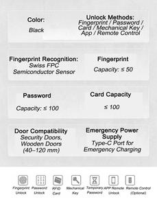 Nieuwe producten op de markt App-gestuurde slimme deurvergrendeling Tuya Smart Wifi Online Elektronisch Digitaal ttlock deurslot - Product Image 5