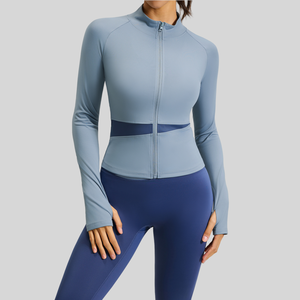 Logo personnalisé pour femmes, ensembles de sport, fitness, <span class=keywords><strong>yoga</strong></span>, séchage rapide, respirant, pantalons et vestes d'entraînement de gymnastique, ensemble de 2 pièces - Product Image 3