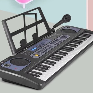 Beginner Kids Electric Piano <b>61</b> <b>Keys</b> Microphone Puzzle Toy Gift Piano Power Supply Plastic Electronic <b>Keyboard</b> - Product Image 1