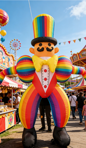 Décoration gonflable géante pour Halloween, figurines de clown rouges gonflables avec lumières LED intégrées - Product Image 3