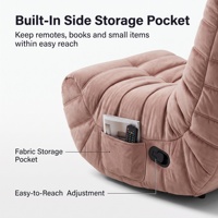 Fauteuil inclinable manuel style Togo, fauteuil de relaxation réglable en suède, fauteuil de salon ergonomique individuel pour le salon