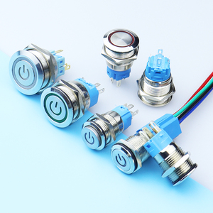 22Mm Phẳng Vòng Đẩy Nút Thiết Lập Lại Chuyển Đổi Kim Loại Thép Không Gỉ LED Không Thấm Nước Đẩy Nút Chuyển Đổi - Product Image 3