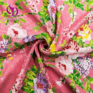 Monet pintura estilo 5mm lantejoulas bordado pano estilo chinês rosas padrão cheongsam vestir para casamento dos meninos - Product Image 6