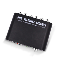 Decodificador de Audio 5.1 CH, SPDIF Coaxial a RCA DTS AC3, Amplificador Digital Óptico, Convertidor Analógico, Amplificador de Audio HD para
