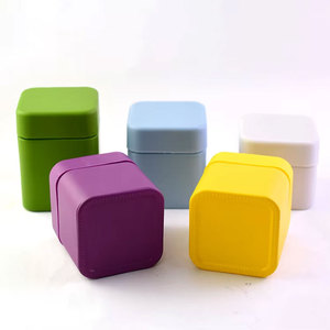 3.5 Gram 7gram Plastic Cap Lid Custom Painted Glass Jar <b>Clear</b> Yellow Black White Matt Neck Straight Side Child Resistant Bottle - Product Image 3