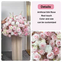 NIKA Customize Large Flower Ball Centre de table Silk Rose Blush Pink Flower Ball for Wedding Table Decoration
