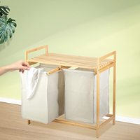 Buanderie séparée panier est facile à transporter et à assembler unique panier à linge en bambou