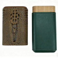 Étui de Voyage Premium en Cuir Gaufré pour Cigares, Triple Emplacement, Intérieur en Bois de Cèdre, Support Portable pour Cigares, Idéal Cadeau d'Affaires