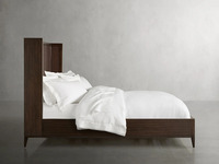 Meubles de chambre à coucher au design moderne faits à la main Lit double Avec bois massif Placages en bois de noyer.