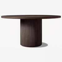 Table à manger ronde en chêne massif de style rétro américain, meubles faits à la main sur mesure pour la maison, l'hôtel et la restauration