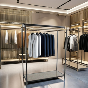 Porte-vêtements Magasin de vêtements Présentoir en métal <span class=keywords><strong>Rail</strong></span> suspendu au sol Lady Clothing Display Golden <span class=keywords><strong>Rail</strong></span> Garment Rack - Product Image 3