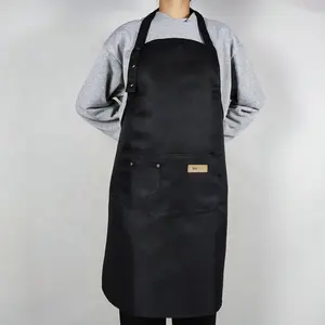 Black Stripe Oxford Cloth Aprons Canvas Short Aprons For Kitchen Long Kitchen Painter Apron With Logo