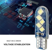 A80 DC12V T10 Silicone 2835 10smd LED Ampoule W5W 168 194 Voiture Parking Lumière Intérieur Dôme Lampe Auto Tourner Côté Wedge Ampoules