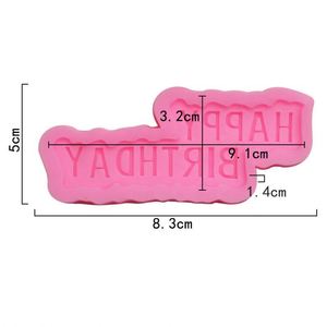 Moule à chocolat en forme de chiffre « Joyeux Anniversaire ». Moule en silicone pour dentelle sucrée, queue de sirène 3D en pâte à sucre OEM/ODM - Product Image 2