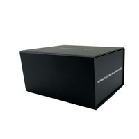 Boîte cadeau magnétique noire de luxe avec logo en feuille d'or, boîte rigide personnalisée pour produits de soin du linge, parfums et portefeuilles