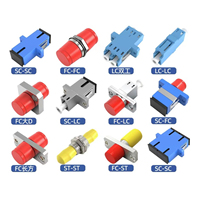 Adaptador de fibra SC/LC/FC/ST con obturador PBT/conector de fibra de material de PC brida de fibra de baja pérdida de inserción de buena calidad