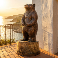 Sculpture en bronze d'ours majestueux en marche - Statue de faune sauvage sur mesure grandeur nature avec options personnalisées, sculpture en bronze