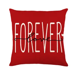 Valentine's Day New Love Pillow Cover Decorative Sofa Pillow Linen Printing Home