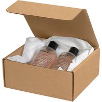 Boîte d'expédition écologique en papier kraft brun pour livres, bandes dessinées et magazines, facile à plier, avec logo