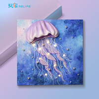 Kit de Peinture 3D en Relief DIY Peint à la Main, Peinture au Propylène, Artisanat d'Été Moderne Minimaliste, Méduse Océanique, Boîte Cadeau Sans Cadre, Anniversaires