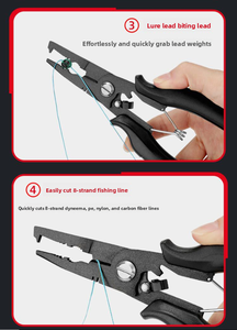 Nuova pinza da pesca Multitool da 19cm per staccare lenza taglierina Modulare strumento di rimozione anelli con esche essenziali per la pesca - Product Image 5