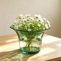 Pot de fleurs décoratif vert transparent de haute qualité en gros, jardinière de bureau peu encombrante pour l'intérieur de bureaux modernes