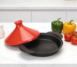 <span class=keywords><strong>Tajine</strong></span> en fonte émaillée avec couvercle en céramique, idéal pour servir des plats marocains traditionnels, durable et sans danger pour les aliments - Product Image 2