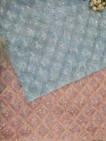 Vente directe usine Tissu maille extensible à sequins épais 100% Nylon Résistant à l'abrasion Vêtements pour filles Broderie dentelle Lettre PA