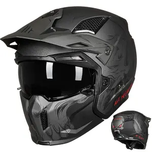 深黑色摩托车MT街头霸王全脸头盔casco para moto mt头盔