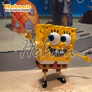 Escultura de dibujos animados personalizada de fábrica para exteriores, escultura de resina de fibra de vidrio de <span class=keywords><strong>Bob</strong></span> <span class=keywords><strong>Esponja</strong></span>, decoración para centros comerciales y parques - Product Image 4
