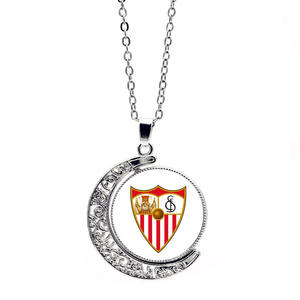 ヨーロッパのサッカークラブロゴ両面回転ムーンペンダントネックレス合金竹チェーンヴィンテージデザイン（ヨーロッパ・アメリカ向け） - Product Image 2