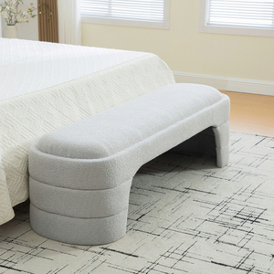 Modern Upholstered Armless <b>Ottoman</b> Foot <b>Stool</b> Bench for Bedroom Living Room Entryway Hotel & Villa - Product Image 4
