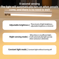 Sensor de luz LED inalámbrico magnético de 20CM para armario, perfil de aluminio fino recargable, diseño moderno, múltiples patrones