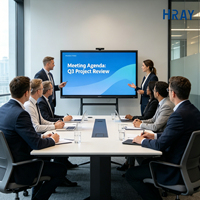 Pantalla Interactiva Inteligente HRAY de 75 Pulgadas con Cristal Templado de 4mm, OEM ODM para Salas de Reuniones, Educación Escolar y Capacitación