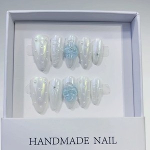 <span class=keywords><strong>Uñas</strong></span> Postizas TSZS de Alta Calidad, <span class=keywords><strong>Pintadas</strong></span> a Mano, Coloridas, <span class=keywords><strong>con</strong></span> <span class=keywords><strong>Flores</strong></span> 3D, 10 Piezas, Estilo Veraniego, Acrílicas, Forma Almendrada, Marca Privada - Product Image 3