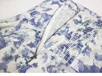 Robe longue trapèze en mousseline de soie bleue à motifs floraux, bretelles spaghetti, 100 % polyester, infroissable, lavable, fabricant de robes sur mesure, marque privée