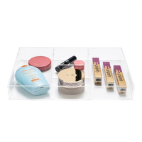 Boîte organisatrice transparente en acrylique pour cosmétiques et huiles essentielles, sans couvercle