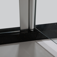 Porte de douche pivotante moderne sur mesure à 3 panneaux en verre trempé avec cadre en aluminium |   Cabine de douche pour salle de bain