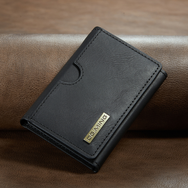 High End Retro Tri Fold Magnetic PU Leather Wallet Multi Slots Card Holder Coin Purse Detachable for iPhone Samsung Phone Case