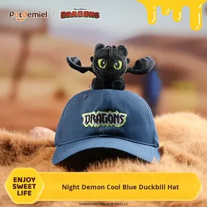 Peluche de <span class=keywords><strong>dragon</strong></span> de <span class=keywords><strong>dessin</strong></span> <span class=keywords><strong>animé</strong></span> mignonne avec casquette de baseball, jouet en peluche super doux, cadeau de compagnie de voyage pour enfants - Product Image 2