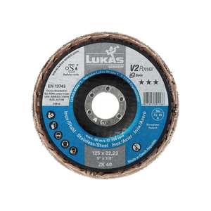 LUKAS Disco tipo ventilador V2 POWER ZK DM 125 mm granulación 40 corindón de circonio de acero plano - Product Image 1