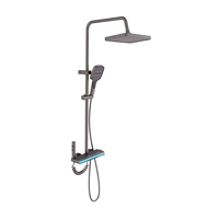 Ensemble de douche gris anthracite en aluminium spatial avec douchette à main et mitigeur de salle de bain
